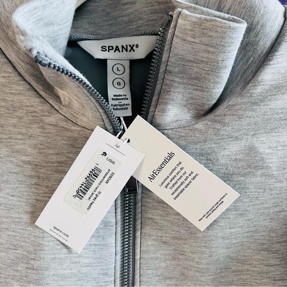 SPANX AirEssentials® Track Jacket | Lit Grey Heather | Size Large - Picture 4 of 5